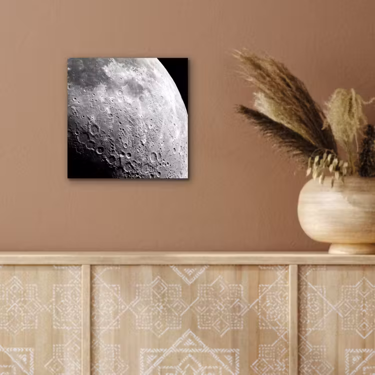 Alu-Dibond-Bild - Mond – Krater – Weltraum - Maan - Kraters - Ruimte aluminium wit klein
