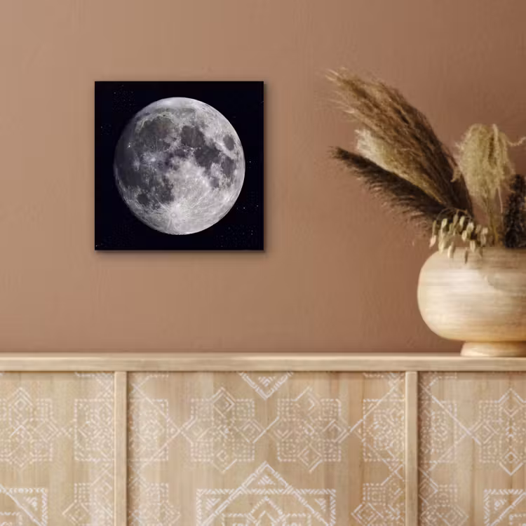 Alu-Dibond-Bild - Mond – Sterne – Weltraum - Maan - Sterren - Ruimte aluminium wit klein
