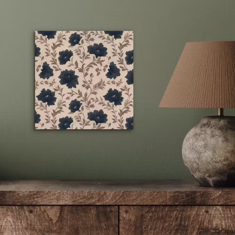 Motief - Bloemen - Zwart - Beige aluminium wit klein 46 -sfeer2