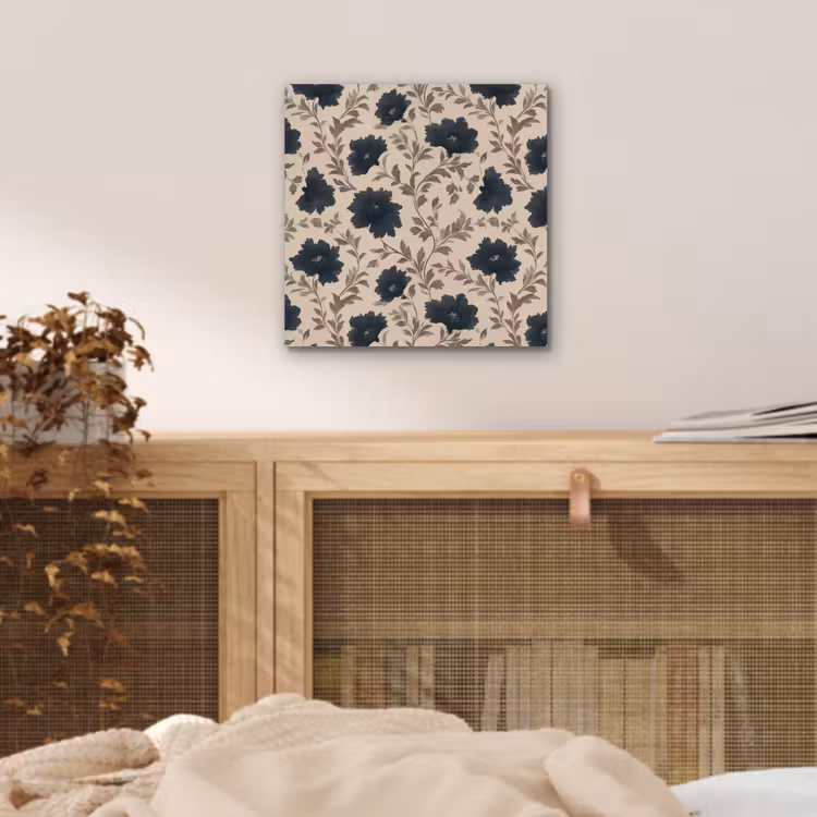 Motief - Bloemen - Zwart - Beige aluminium wit klein 46 -sfeer3