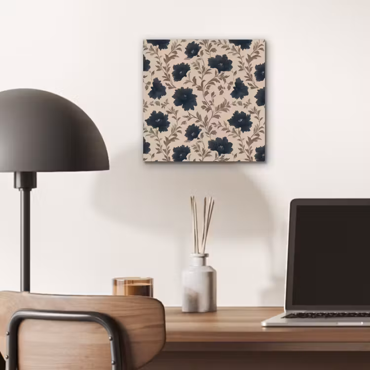 Motief - Bloemen - Zwart - Beige aluminium wit klein 46 -sfeer5