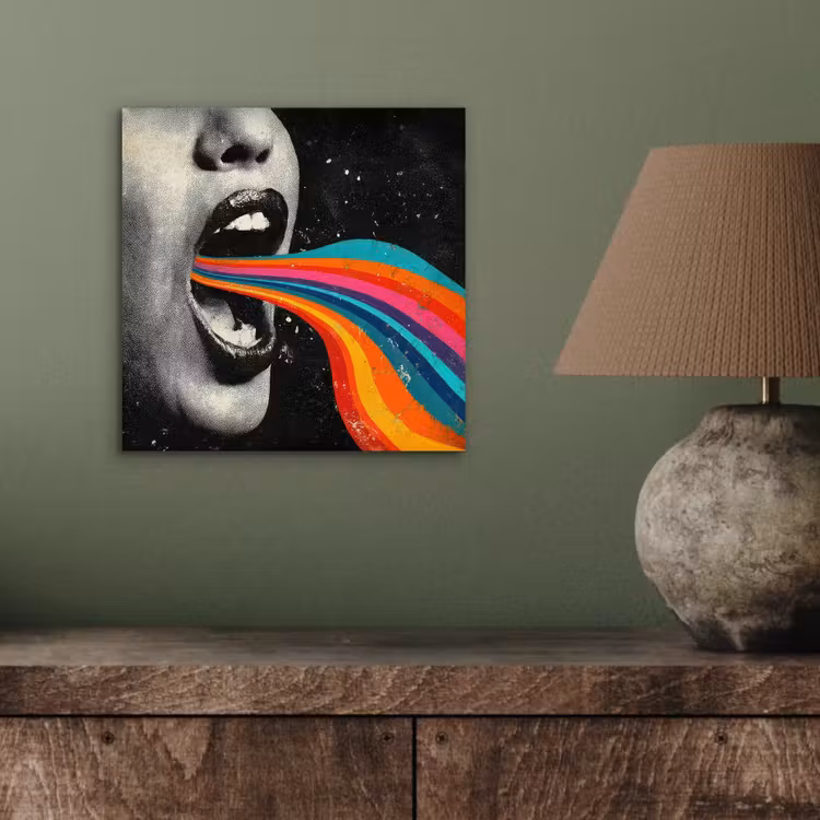 Mond - Golven - Regenboog aluminium wit klein -sfeer2