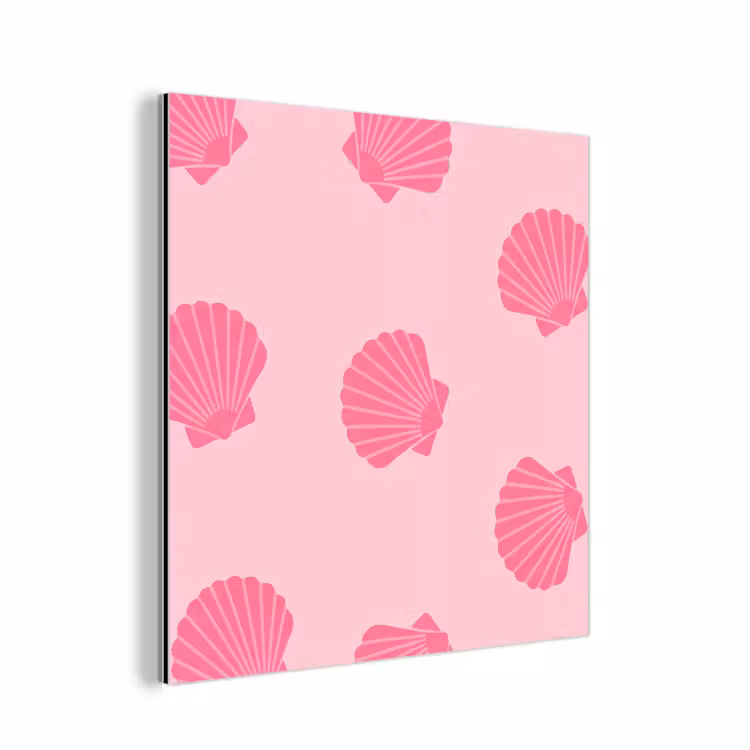 Schelp - Patroon - Zee - Modern - Roze aluminium wit klein -3d