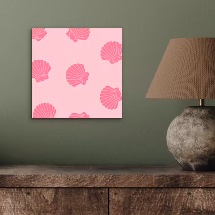 Schelp - Patroon - Zee - Modern - Roze aluminium wit klein -sfeer2