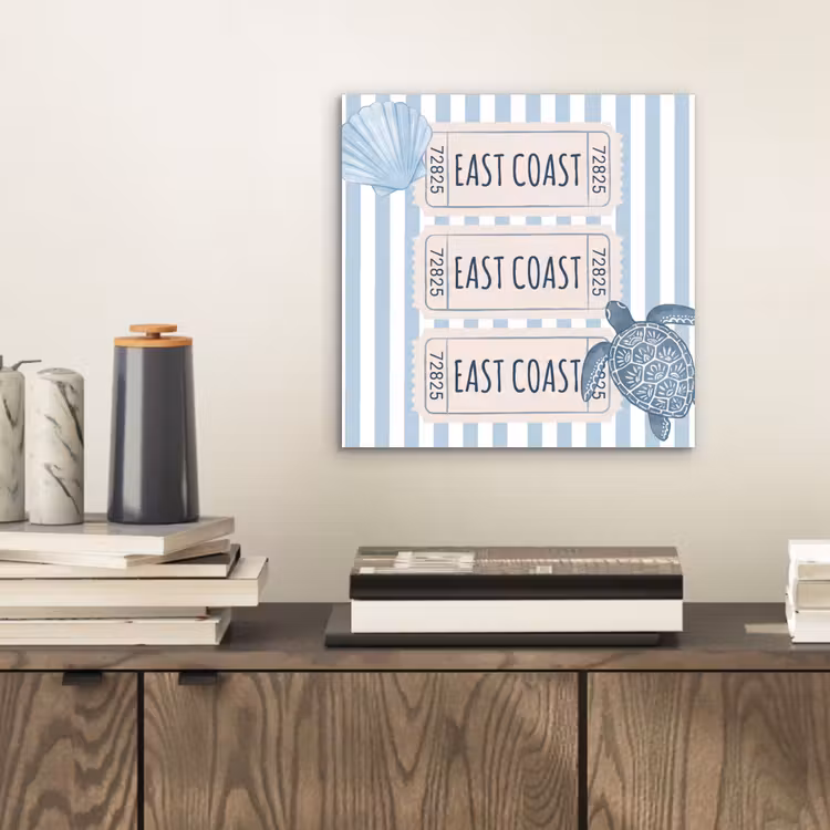 Schelp - Oceaan - Kust - Blauw - Illustratie aluminium wit klein -sfeer1