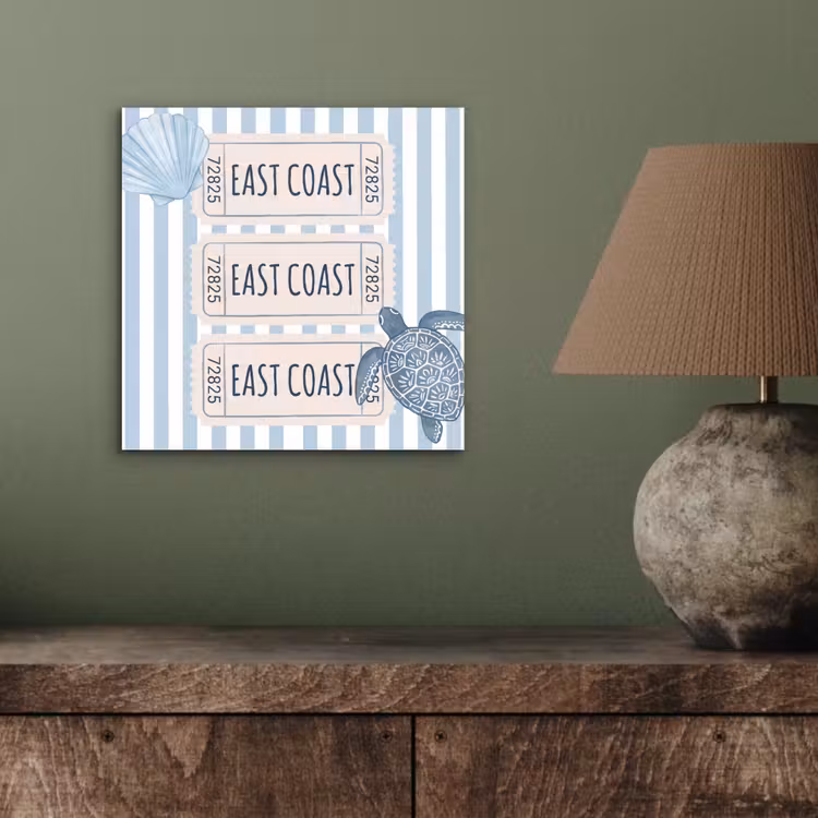 Schelp - Oceaan - Kust - Blauw - Illustratie aluminium wit klein -sfeer2