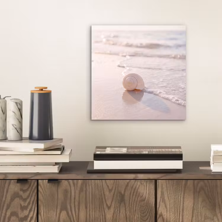Zeeschelp - Strand - Zee - Natuur - Beige aluminium wit klein -sfeer1