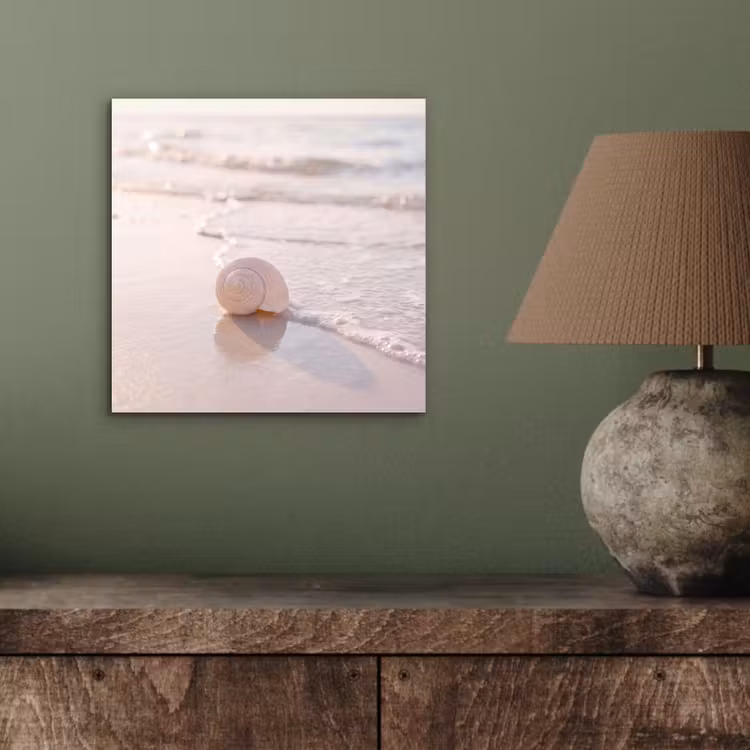 Zeeschelp - Strand - Zee - Natuur - Beige aluminium wit klein -sfeer2
