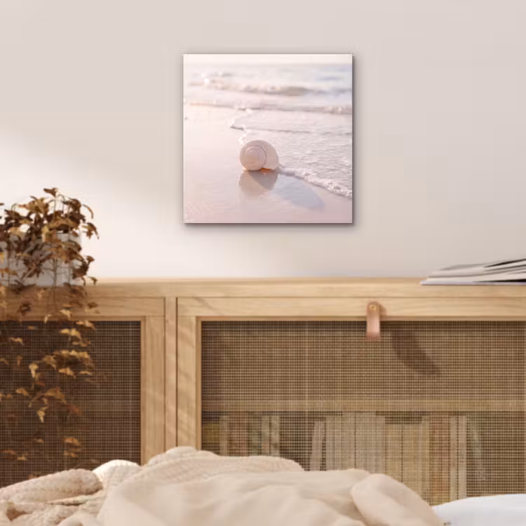 Zeeschelp - Strand - Zee - Natuur - Beige aluminium wit klein -sfeer3