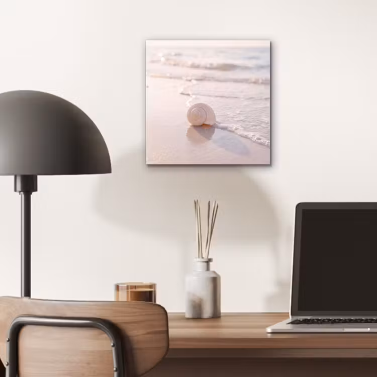 Zeeschelp - Strand - Zee - Natuur - Beige aluminium wit klein -sfeer5