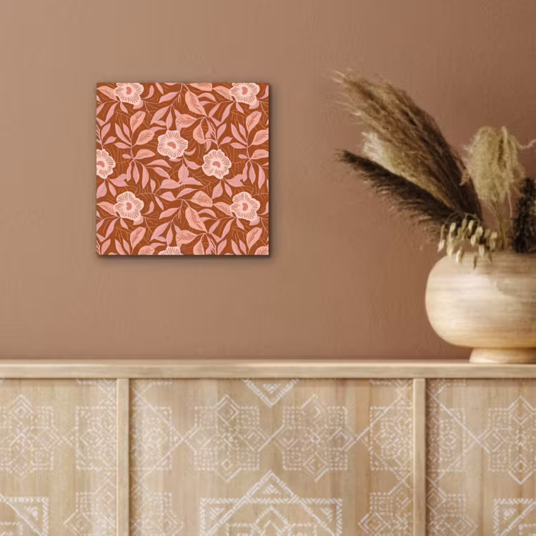 Patroon - Bladeren - Terracotta aluminium wit klein 46 -sfeer4