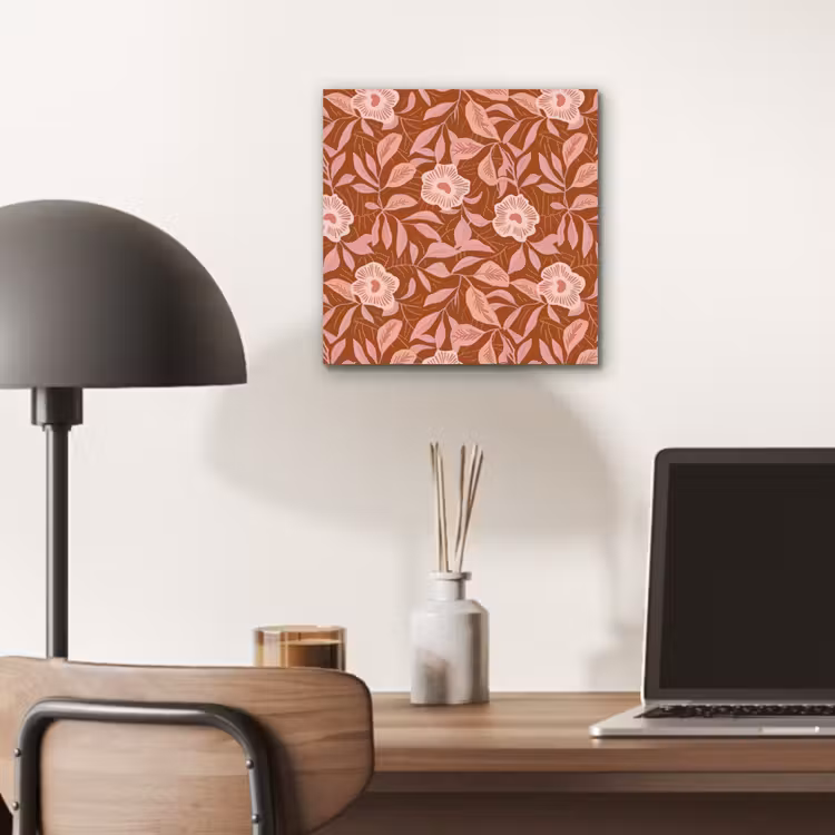 Patroon - Bladeren - Terracotta aluminium wit klein 46 -sfeer5