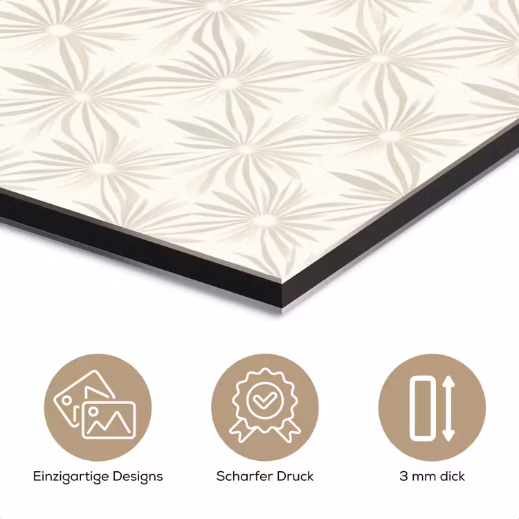 Patroon - Bloemen - Beige aluminium wit klein 46 -closeup_DE
