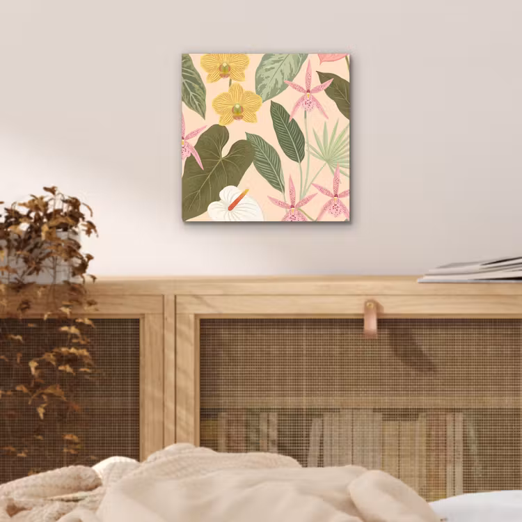 Patroon - Bloemen - Kleurrijk aluminium wit klein -sfeer3