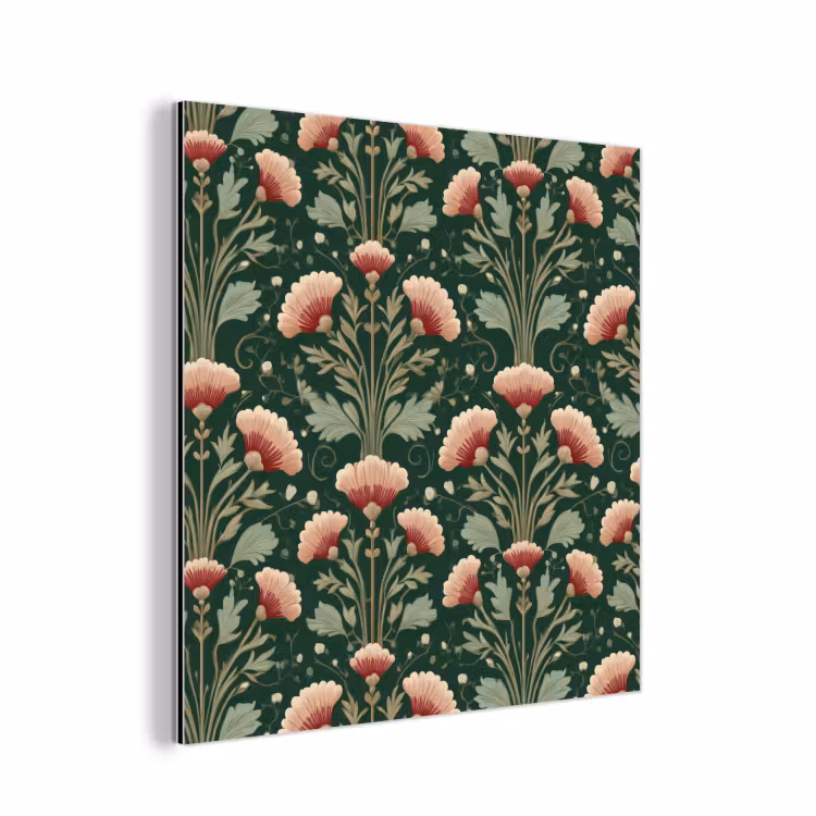 Patroon - Botanisch - Kleurrijk aluminium wit klein 46 -3d