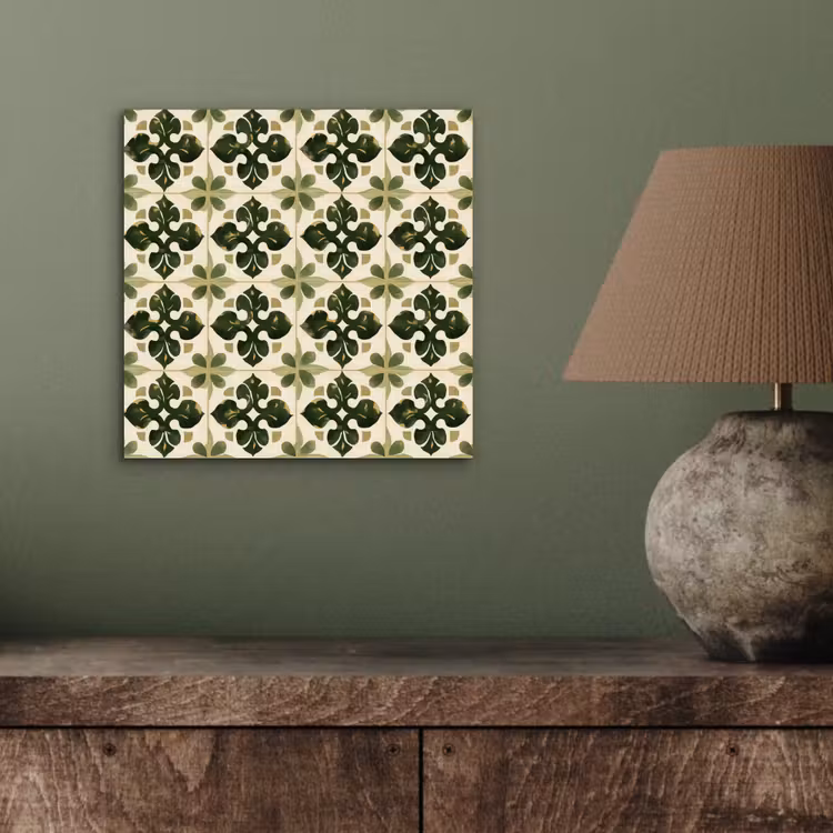 Patroon - Tegel - Groen aluminium wit klein 46 -sfeer2