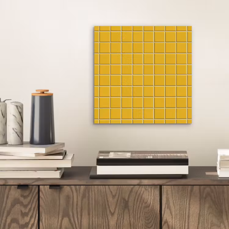 Patroon - Tegel - Okergeel aluminium wit klein 46 -sfeer1