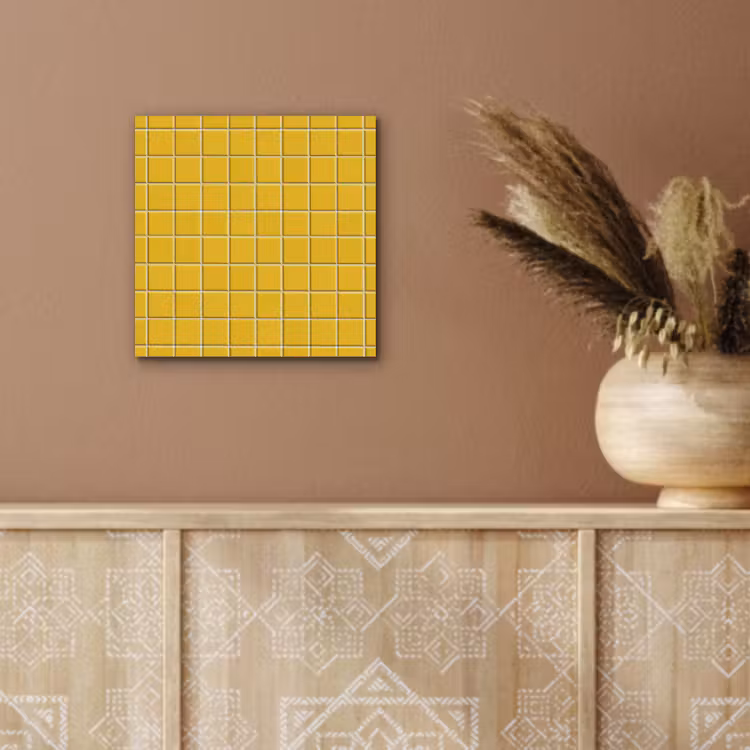 Patroon - Tegel - Okergeel aluminium wit klein 46 -sfeer4