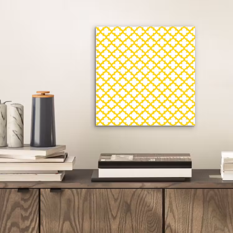 Patroon - Geometrisch - Klassiek - Geel aluminium wit klein 46 -sfeer1