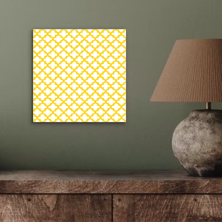 Patroon - Geometrisch - Klassiek - Geel aluminium wit klein 46 -sfeer2