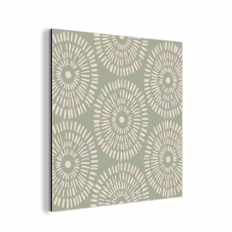 Patroon - Cirkels - Abstract - Modern - Groen aluminium wit klein -3d