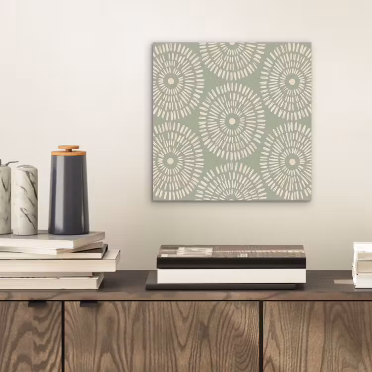Patroon - Cirkels - Abstract - Modern - Groen aluminium wit klein -sfeer1