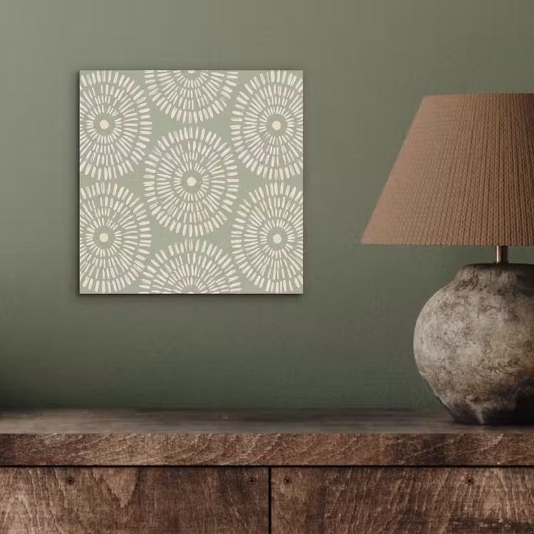 Patroon - Cirkels - Abstract - Modern - Groen aluminium wit klein -sfeer2