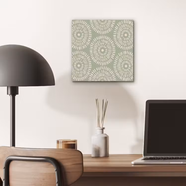 Patroon - Cirkels - Abstract - Modern - Groen aluminium wit klein -sfeer5