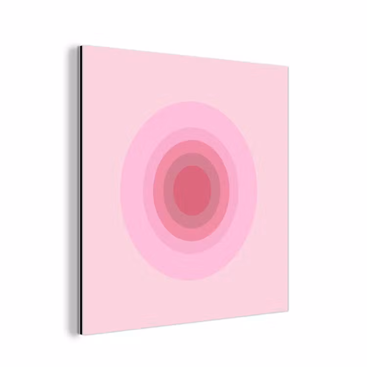 Patroon - Cirkels - Abstract - Roze - Modern aluminium wit klein -3d