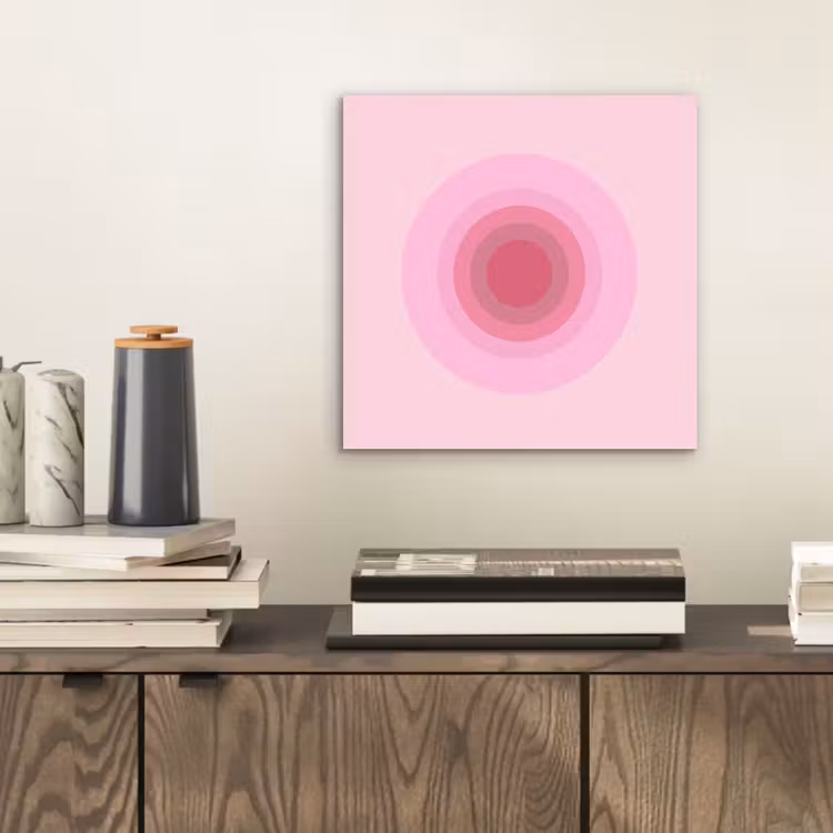 Patroon - Cirkels - Abstract - Roze - Modern aluminium wit klein -sfeer1