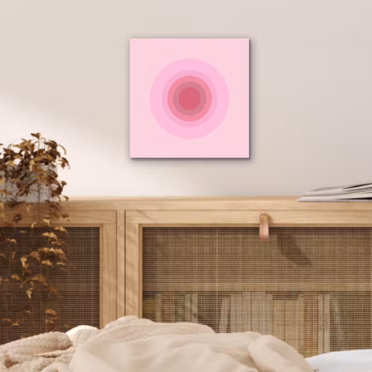 Patroon - Cirkels - Abstract - Roze - Modern aluminium wit klein -sfeer3