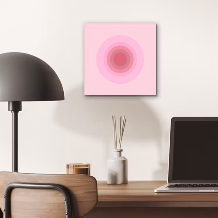 Patroon - Cirkels - Abstract - Roze - Modern aluminium wit klein -sfeer5