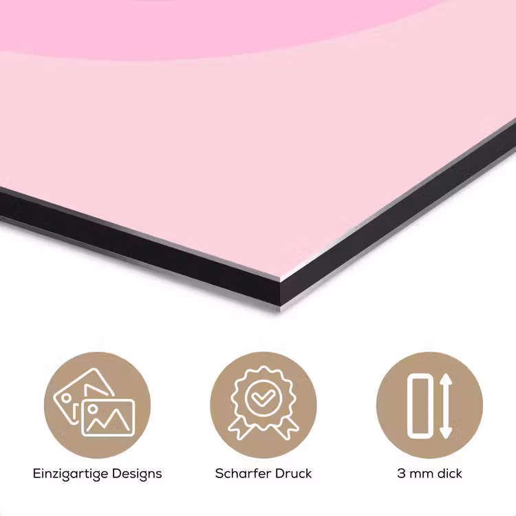 Patroon - Cirkels - Abstract - Roze - Modern aluminium wit klein -closeup_DE