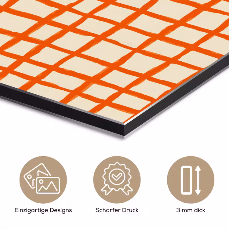 Patroon - Lijnen - Oranje aluminium wit klein 46 -closeup_DE