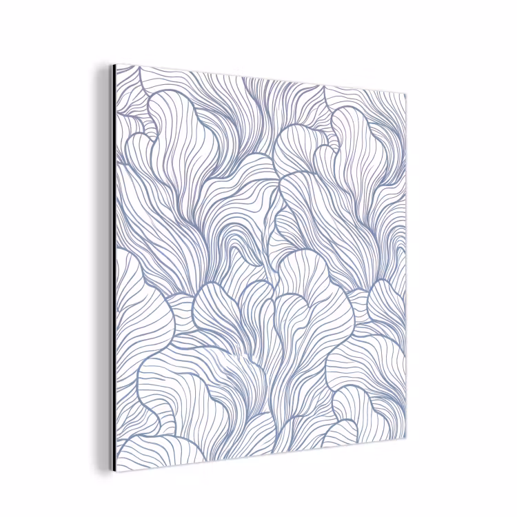 Patroon - Lijnen - Organisch - Abstract - Blauw aluminium wit klein -3d