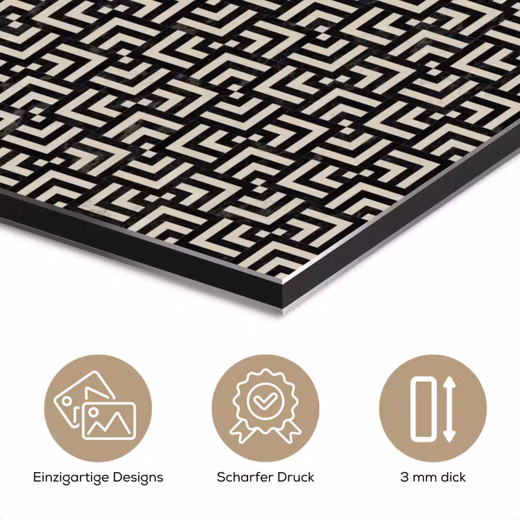 Patroon - Marmer - Zwart aluminium wit klein 46 -closeup_DE