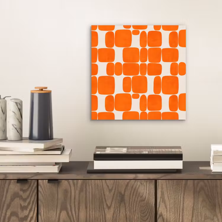 Patroon - Retro - Oranje aluminium wit klein 46 -sfeer1