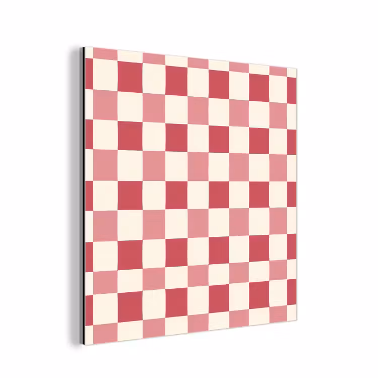 Patroon - Schaak - Roze aluminium wit klein 46 -3d