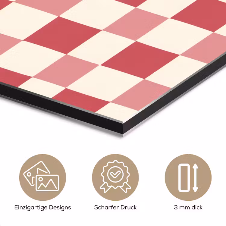 Patroon - Schaak - Roze aluminium wit klein 46 -closeup_DE