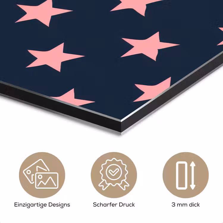 Patroon - Sterren - Roze aluminium wit klein 46 -closeup_DE