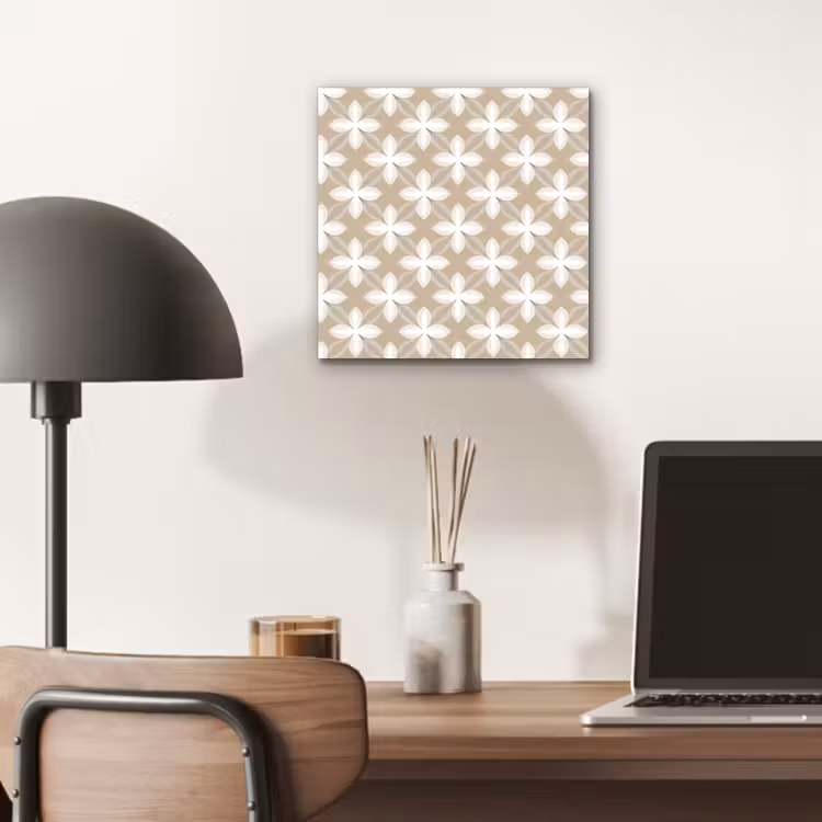 Patroon - Symmetrisch - Beige aluminium wit klein 46 -sfeer5