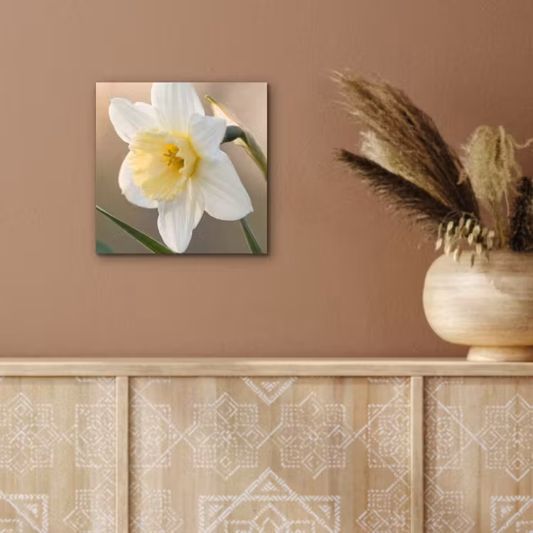 Narcis - Bloem - Minimalistisch aluminium wit klein -sfeer4