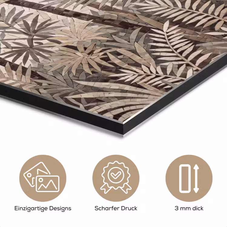 Natuur - Bladeren - Landschap - Mozaïek - Beige aluminium wit klein -closeup_DE