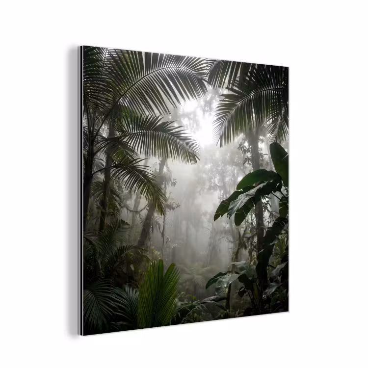 Natuur - Jungle - Mist - Groen - Bladeren aluminium wit klein -3d