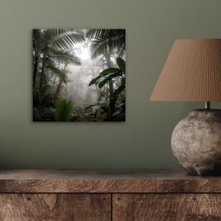 Natuur - Jungle - Mist - Groen - Bladeren aluminium wit klein -sfeer2