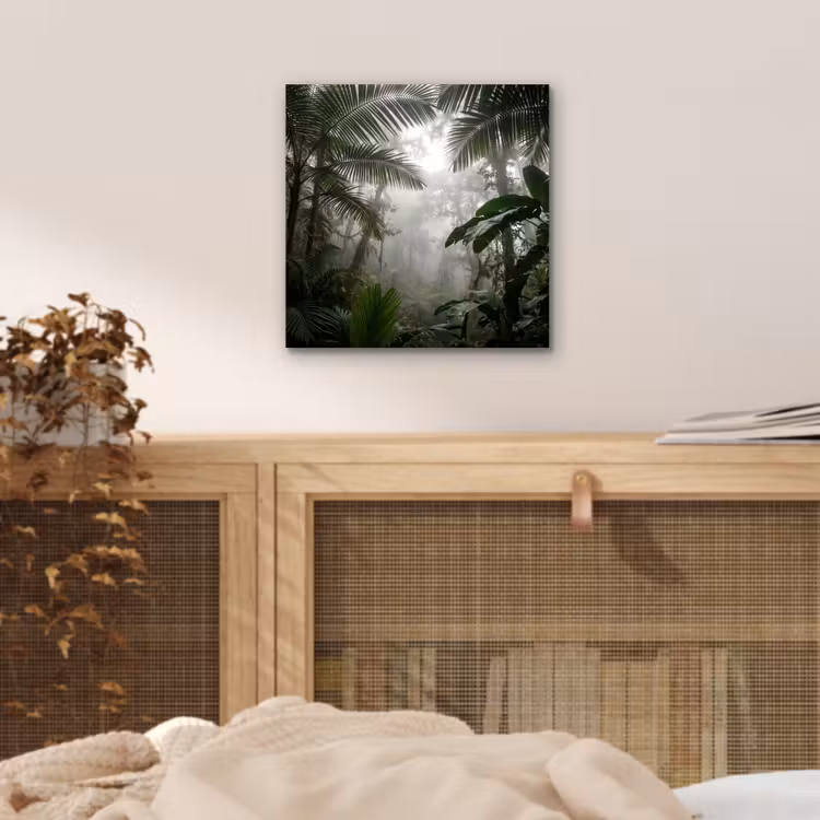 Natuur - Jungle - Mist - Groen - Bladeren aluminium wit klein -sfeer3
