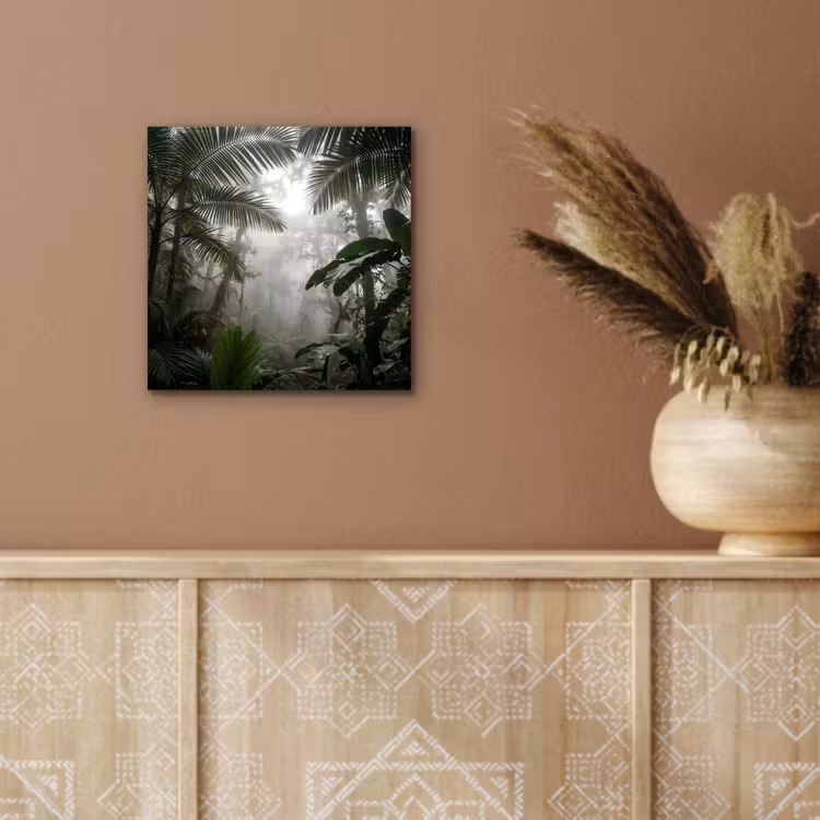 Natuur - Jungle - Mist - Groen - Bladeren aluminium wit klein -sfeer4