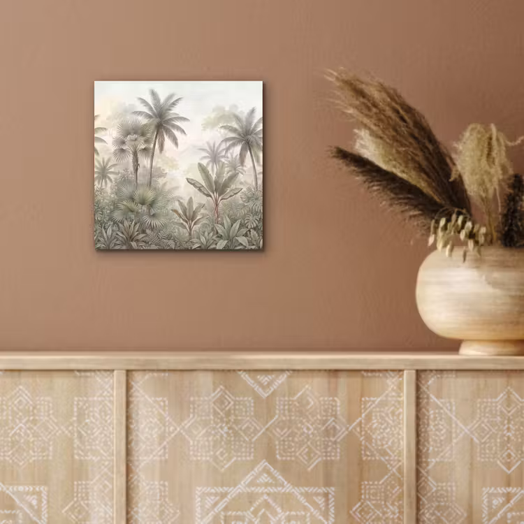 Natuur - Tropisch bos - Landschap - Aquarel - Groen aluminium wit klein -sfeer4
