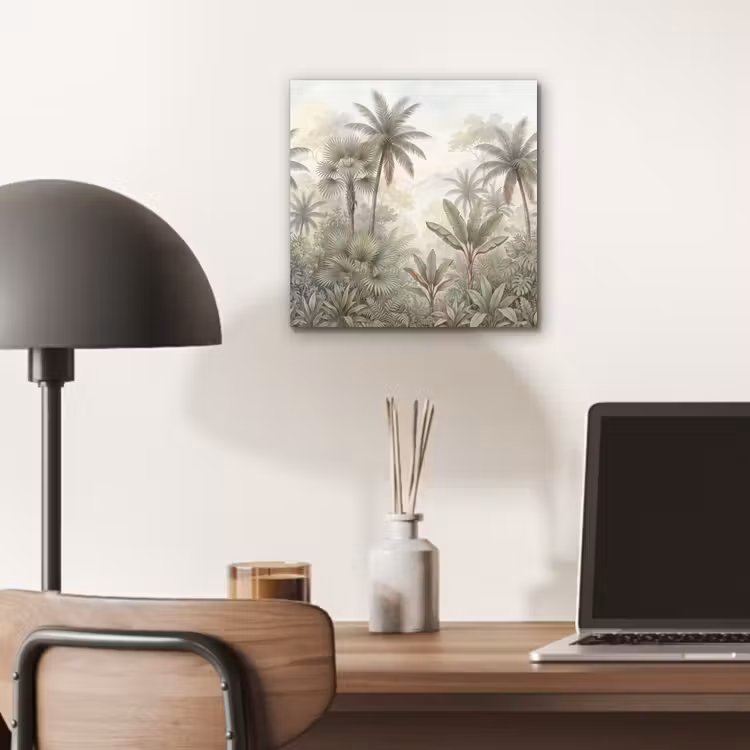 Natuur - Tropisch bos - Landschap - Aquarel - Groen aluminium wit klein -sfeer5