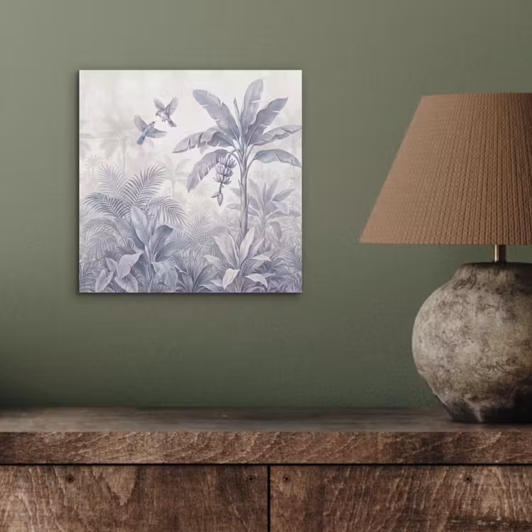 Natuur - Vogel - Jungle - Illustratie - Blauw aluminium wit klein -sfeer2